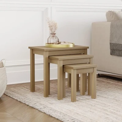 Abbildung von Home Discount Oakridge Nest von Tabellen in Eiche Natur Furnier