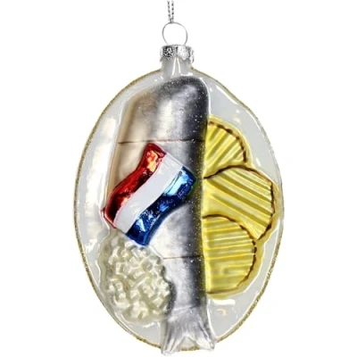 Abbildung von Ornament Weihnachtskugel Hering Glas Multi 10,9 cm HD Collection