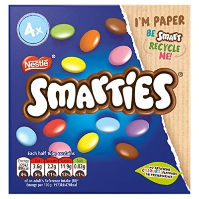 Abbildung von Smarties Milchschokoladen Tuben, Multipack, 38 g, 4 Stück