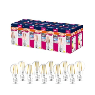 Abbildung von OSRAM LED Star Value Classic A100 Lampe für E27 Sockel, Birnenform, FIL, 1521 Lumen, kaltweiß (4000K), Ersatz herkömmliche 100W Glühbirnen, nicht dimmbar, 10er Pack