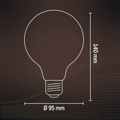 Abbildung von Calex Filament LED Glühbirne E27, G95 Vintage Lichtquelle Globe Gold, Dimmbares warmweißes Licht