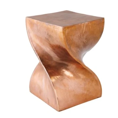 Abbildung von riess ambiente Beistelltisch TWIST 30cm kupfer geflammt, Hocker · Metall Modern Design poliert
