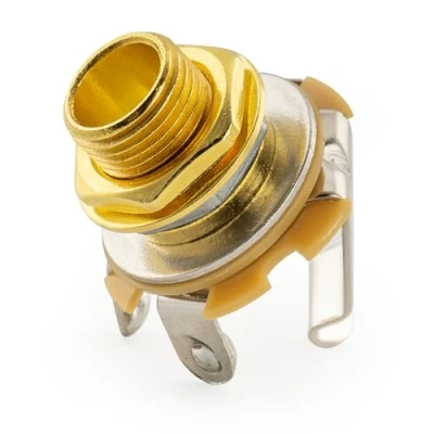 Abbildung von Musiclily Basic 6,35mm Mono Ausgang Klinkenbuchse für Strat Tele Style E Gitarre Bass, Gold