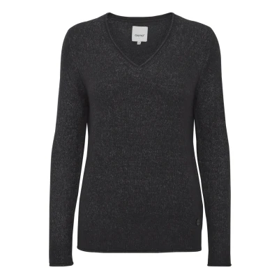 Abbildung von Oxmo Oxilva Strickpullover, Damen, Größe: Large, Dark grey melange