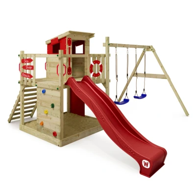 Abbildung von Spielturm Smart Camp mit Schaukel &amp; roter Rutsche