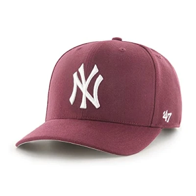 Abbildung von &#039;47 MLB New York Yankees Cold Zone MVP DP Unisex Baseballkappe, Verstellbar, Hochwertiges Design, White Logo, Dark Maroon