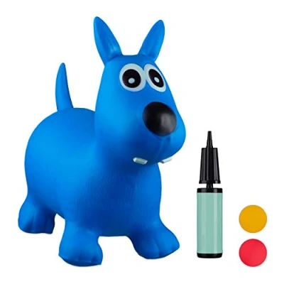 Abbildung von relaxdays Hüpftier Hund, Blau