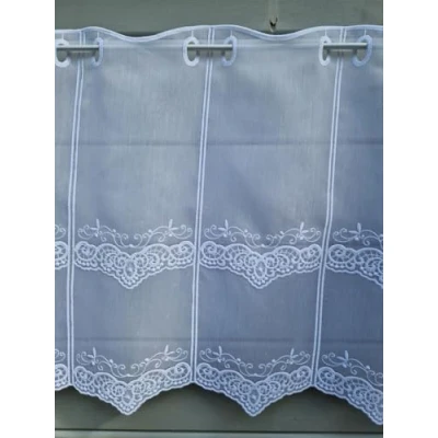 Abbildung von Arinosa Scheibengardine Landhaus Shabby Chic Stickerei Weiss 15, 45 o. 60 cm H, ab 1 M, Höhe:60