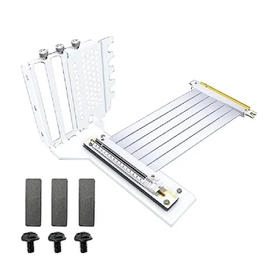 Abbildung von Ruarby Vertikale Grafikkarten Halterung GPU Grafikkarte VGA Unterstützung Halter Set Mit PCIe Kabel Grafikkartenhalterung (White)