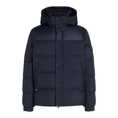Abbildung von Tommy Hilfiger MIX Hooded Puffer Jacket Daunenjacke, Herren, Größe: Medium, Desert sky