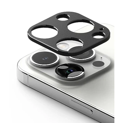Abbildung von Ringke Camera Styling Kompatibel mit iPhone 15 Pro Max und Kameraschutz Aluminiumrahmen Kameraobjektivschutz Black