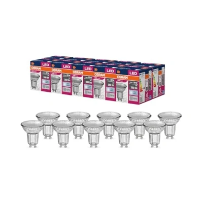 Abbildung von OSRAM LED Star Value PAR16 Lampe für GU10 Sockel, Reflektor Lampe, GL, 350 Lumen, kaltweiß (4000K), Ersatz herkömmliche 50W Glühbirnen, nicht dimmbar, 10er Pack