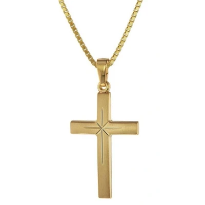 Abbildung von trendor 75278 Kreuz 24 mm Gold 333 (8 Karat) an Goldplattierter Silberkette