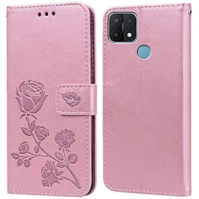 Abbildung von PKQTOP Hülle für Oppo A15 Handyhülle,Klappbar Tasche Case,Standfunktion,Kartenfach,Silikon Bumper,Stoßfeste Schutzhülle Cover