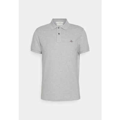 Abbildung von GANT Herren Slim Shield SS Pique Polo Polohemd, Grey Melange, Standard
