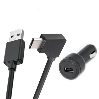Abbildung von Tomtom Autoladegerät und USB A zu C Kabel für 5&quot;, 6&quot; 7&quot; Navigationsgeräte (z.B. GO Classic 2nd gen, Superior, Navigator, Camper Max Expert Plus)