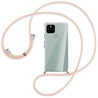 Abbildung von mtb more energy® Handykette kompatibel mit Google Pixel 5 (6.0&#039;&#039;) Rose Peach Smartphone Hülle zum Umhängen Anti Shock Full TPU Case