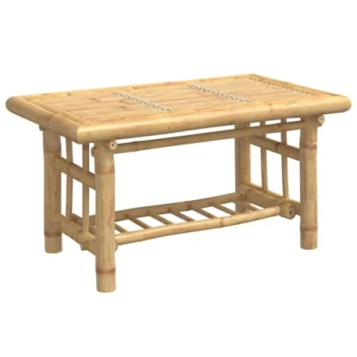 Abbildung von vidaXL Couchtisch, Beistelltisch mit Ablage, Sofatisch für Wohnzimmer Schlafzimmer Terrasse Balkon, Kaffeetisch Teetisch Tisch, Bambus