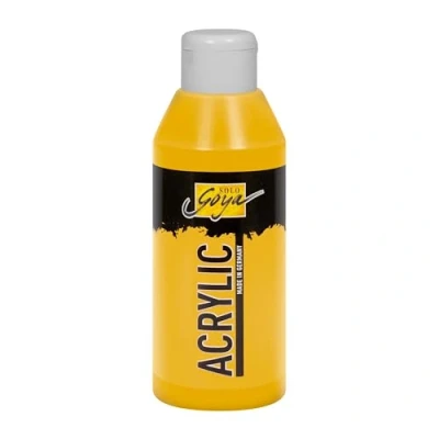 Abbildung von KREUL 84222 Solo Goya Acrylic lichter Ocker, 250 ml Flasche, cremige vielseitig einsetzbare Acrylfarbe in Studienqualität, auf Wasserbasis, schnell und matt trocknend, gut deckend, wasserfest