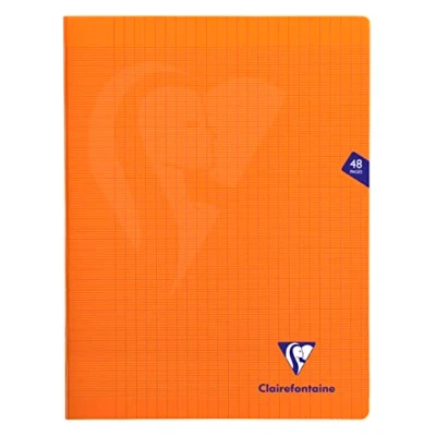 Abbildung von Clairefontaine 383311C Packung mit 10 Heften Mimesys DIN A4+, 24x32cm, 24 Blatt Französische Lineatur, 90g, Einband PP, Orange, 1 Pack