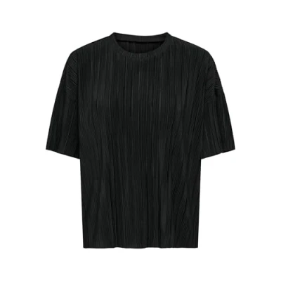 Abbildung von ONLY Carmakoma Carravenna Plisse Tshirt print, Damen, Größe: M 46/48, Black