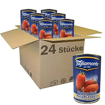 Abbildung von 12x TAGLIAMONTE Pomodori Pelati Interi geschälte Tomaten sauce aus Italien dose 400g 100% Italienische