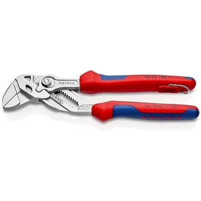 Abbildung von Knipex 86 05 180 T, Steckverbindungszange, 3,5 cm, Chrom Vanadium Stahl, Kunststoff, Blau, Rot, mm