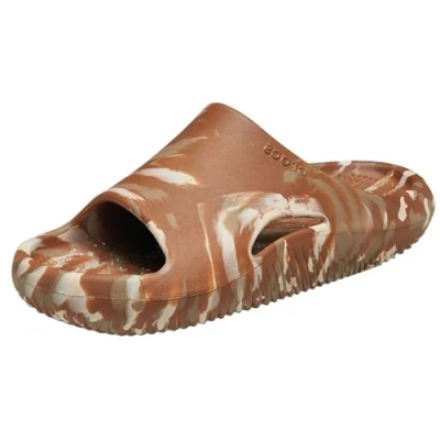 Abbildung von Crocs Unisex Mellow Recovery Slides Sandal, Marbled Cognac, Größe 3839