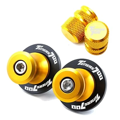 Abbildung von TEAUSA Passend for Yamaha Tenere 700 Tenere700 T7 Rally World Raid 2022 2023 Motorradzubehör Ventilkappe 6 mm Schwingenspulen Ständerschraube (Size : Combo Gold)