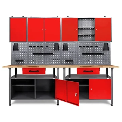 Abbildung von ONDIS24 Werkstatt Set, 2x Werkbank, Werkstattschrank, Lochwand
