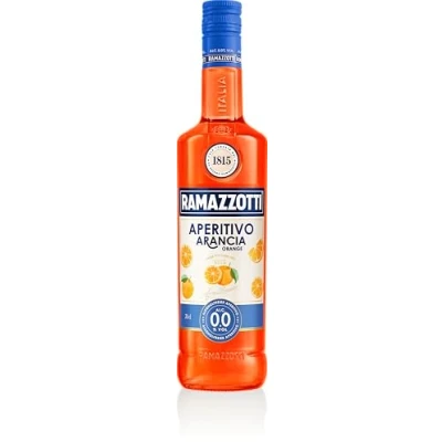 Abbildung von Ramazzotti Arancia 0,0Prozent, alkoholfreier italienischer Frucht Likör mit Orange, zum Mixen von Mocktails und Spritz Kreationen, Sommer Getränk 1 x 0,7 l