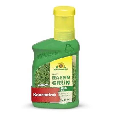 Abbildung von Neudorff Azet Rasengrün Frischt gelblich verfärbte Stellen im Rasen innerhalb von 4 Tagen wieder sattgrün auf, 250 ml