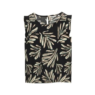 Abbildung von TOM Tailor Denim MIT FLÜGELÄRMELN Bluse, Damen, Größe: Small, Abstract black beige print