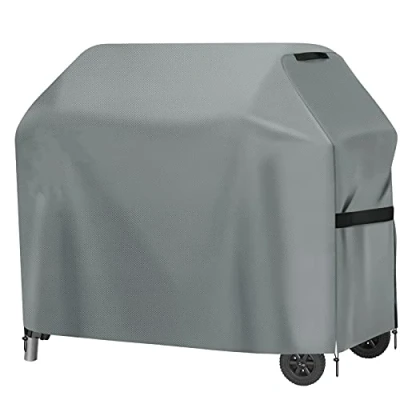 Abbildung von GARPROVM Grillabdeckung wetterfest, Gasgrill Abdeckung 147 x 61 122cm, Grill Abdeckhaube Wasserdicht 600D Oxford Gewebe Staubdicht Winddicht Grillhaube Abdeckplane, Grau