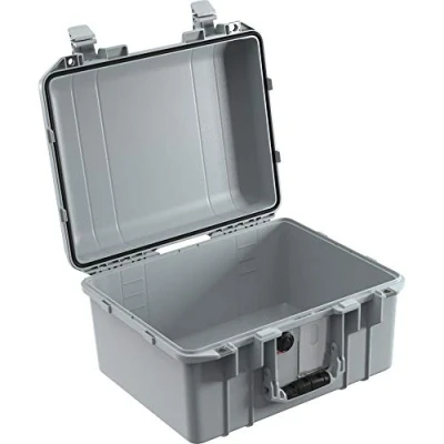 Abbildung von PELI 1507 Air Leichter Schutzkoffer für den Transport von DSLR Kamera und Drohnen Equipment, Wasser Staubdicht, 24L Volumen, Ohne Schaumstoffeinlage, Farbe: Silber
