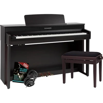 Abbildung von Steinmayer DP 361 RW Digitalpiano 88 Tasten mit Hammermechanik Ebony/Ivory Touch Bluetooth Audio/MIDI Set inkl. Klavierbank, Kopfhörer und Schule dunkles Rosenholz