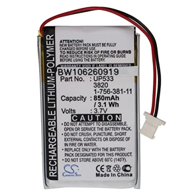 Abbildung von vhbw 1x Akku Ersatz für Sony CMA07E, PL 383450, 383562A Handheld Computer Scanner (850 mAh, 3,7 V, Li Polymer)