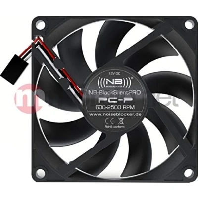 Abbildung von Noiseblocker Gehäuselüfter 80mm BlackSilent Pro PC Fan P PWM Lüfter mit Silent Wings Silikonrahmen nur 15 mm hohe Drehzahl je nach Situation 600 2.500 U/min