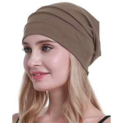 Abbildung von osvyo Baumwolle Chemo Hüte Soft Caps Krebs Kopfbedeckungen für Frauen Haarausfall versiegelt Verpackung Tiefe Aprikose