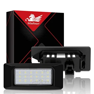 Abbildung von WinPower Nummernschild Licht Birne Kit 6000K Xenon Weiß Kein Fehler Lampe 18 SMD Upgrade Kennzeichenbeleuchtung Lichter, 2 Stücke