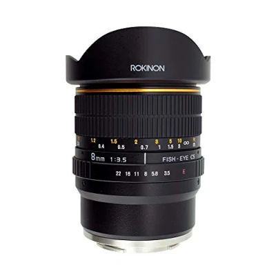 Abbildung von Rokinon FE8M NEX 8mm f/3.5 Fischaugenobjektiv für Sony E Mount Kameras (NEX und VG10), Schwarz