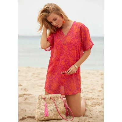 Abbildung von Venice Beach NIKA Strandaccessoire pinkorange, Damen, Größe: 34, Pink orange