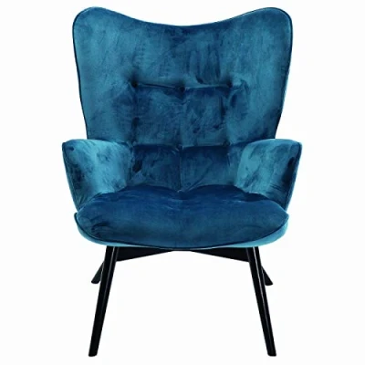 Abbildung von Kare Design Sessel Black Vicky, Petrol, Sessel, Polstersessel, Samtoptik, Buchenholz Beine, 94x73x83 cm (H/B/T)