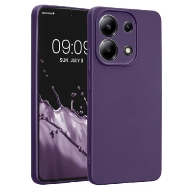 Abbildung von kwmobile Handyhülle kompatibel mit Xiaomi Redmi Note 13 4G Hülle weiche Silikon Case metallisch schimmernd in Metallic Blauviolett