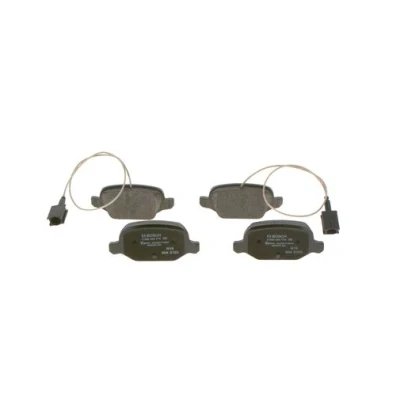Abbildung von BOSCH 0 986 494 779 Bremsbelagsatz Low Metallic mit integriertem Verschleißsensor Anti Quietsch Blech FIAT: Panda II Schrägheck, 500 Schrägheck