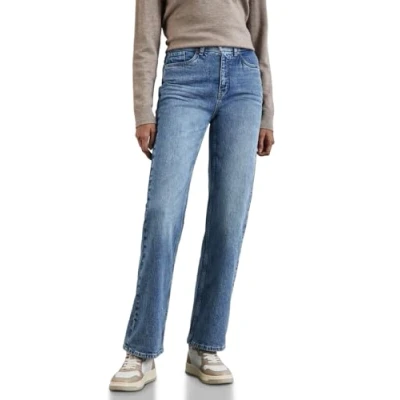 Abbildung von Street One Jeans Straight Leg, Damen, Größe: 34x32, Blau