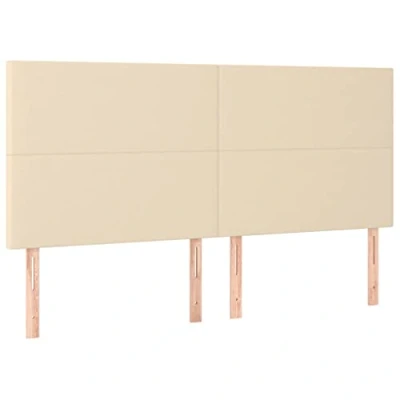 Abbildung von vidaXL 4X Kopfteil Polsterkopfteil Bettkopfteil für Bett Betthaupt Bettgestell Bettrahmen Bettzubehör Schlafzimmer Creme 90x5x78/88cm Stoff