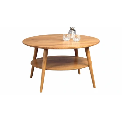 Abbildung von M2 Kollektion 247222 Couchtisch Stella, rund, Echtholz Wildeiche massiv geölt, Durchmesser 80cm, Höhe 45cm