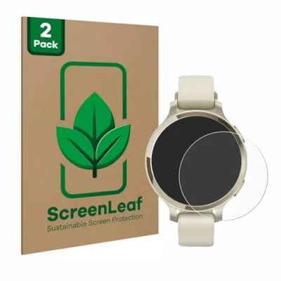 Abbildung von ScreenLeaf (2 Stück Schutzfolie für Garmin Lily 2 Active [nachhaltiger Displayschutz, Folie, transparent, kratzfest]