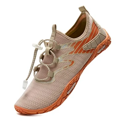 Abbildung von IceUnicorn Schwimmschuhe Unisex Damen Herren Strandschuhe Aquaschuhe Badeschuhe Wasserschuhe Surfschuhe Sommer(V.Aprikose, 39EU)